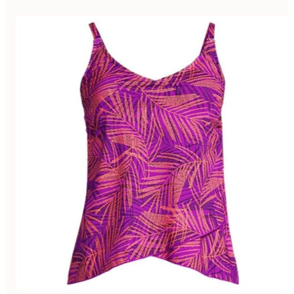 Lands End swimsuit 2x Tankini top & 18w bottom purple pink - Picture 2 of 4